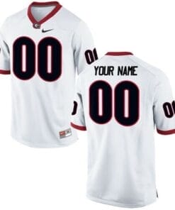Custom Georgia Bulldogs Jersey White College Football Style 2
