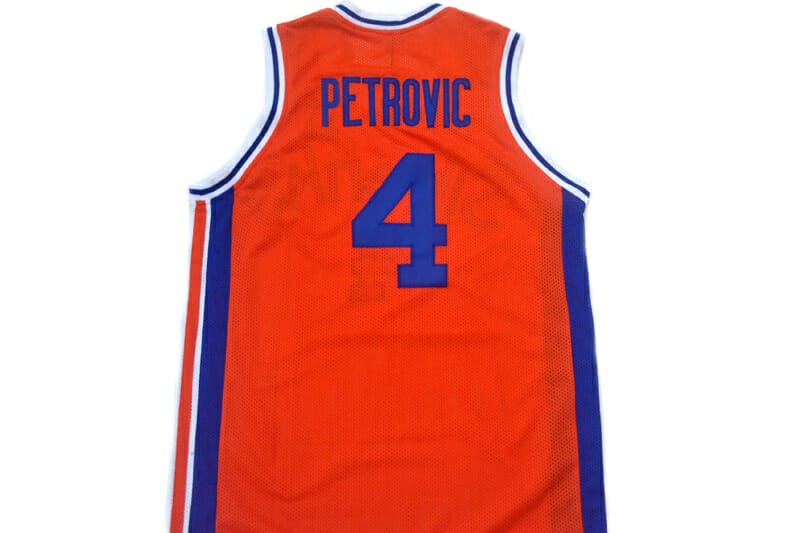 Drazen Petrovic #4 Sibenka Croatia Basketball Jersey Orange