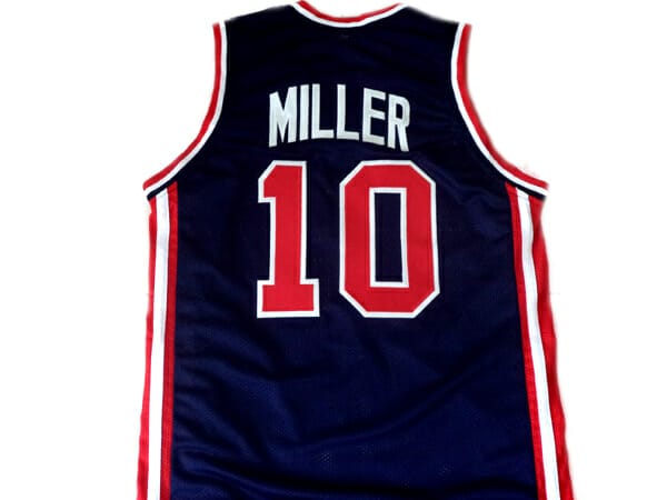 Reggie Miller #10 Team USA Basketball Jersey Navy Blue