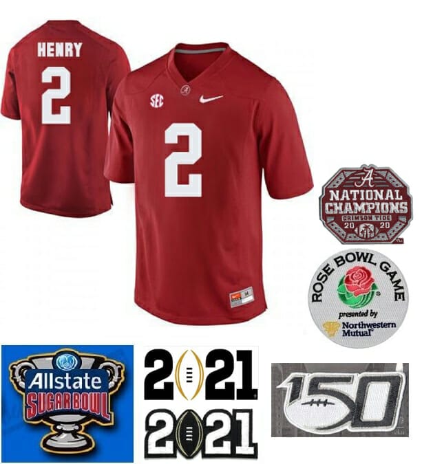 Alabama Crimson Tide #2 Derrick Henry Alabama Jersey Color Stitched Red