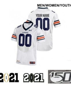 Auburn Jersey Custom Name and Number Football Jersey White