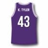 K. Tyler #43 Huskies The 6th Basketball Jersey Purple