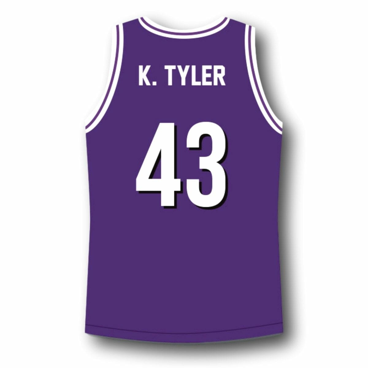 K. Tyler #43 Huskies The 6th Basketball Jersey Purple