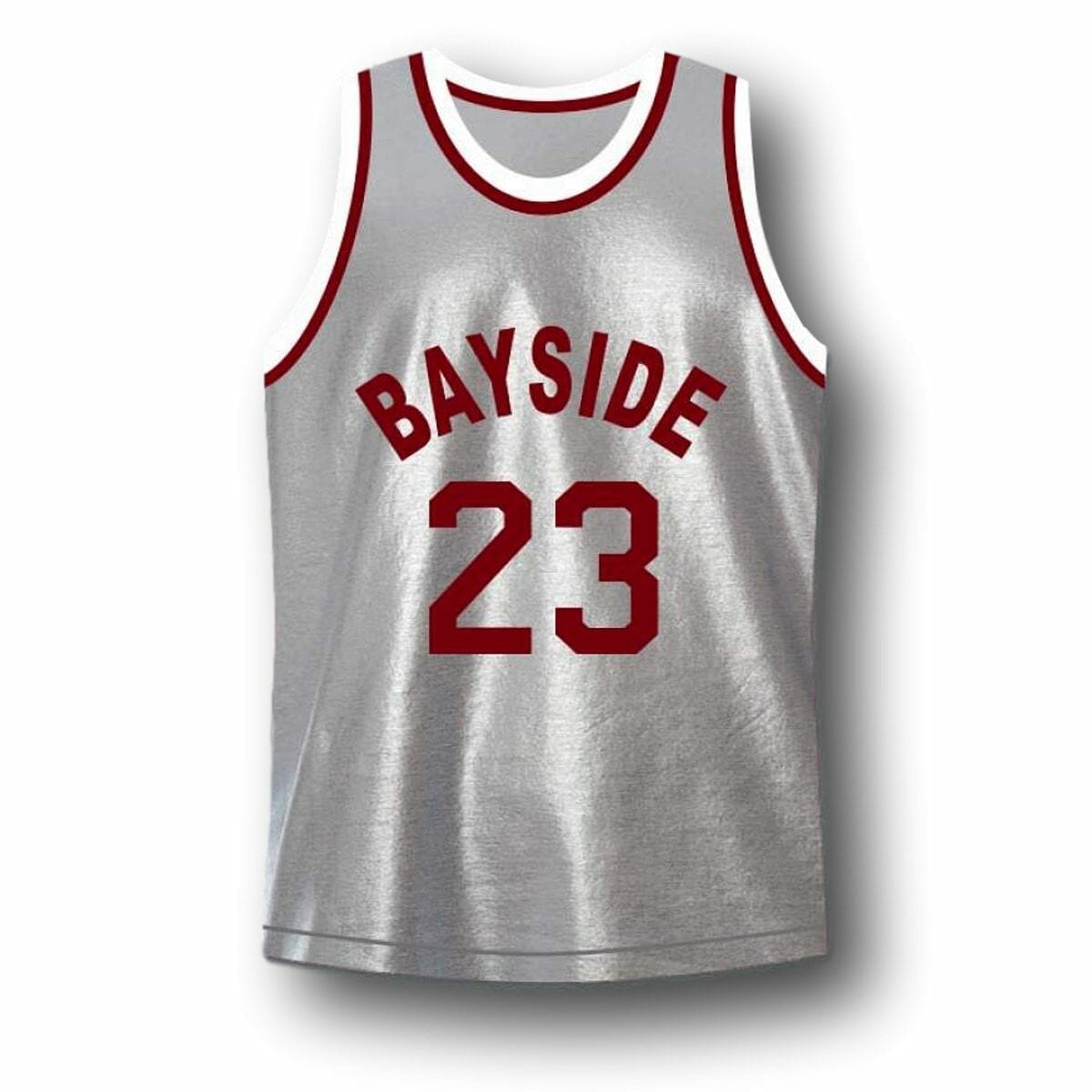 AC Slater #23 Bayside Saved By The Bell Basketball Jersey Grey - Image 2