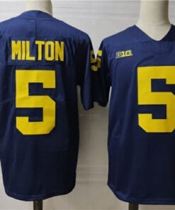 Michigan Wolverines #5 Joe Milton College Football Jersey Navy