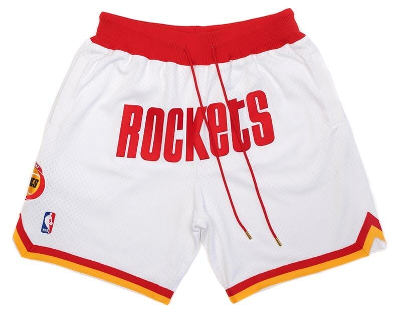 Houston Rockets White Shorts All Stitched