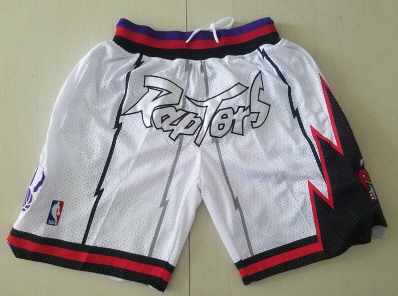 Men's Toronto Raptors White Shorts All Stitched