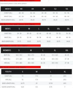 Baseball size chart