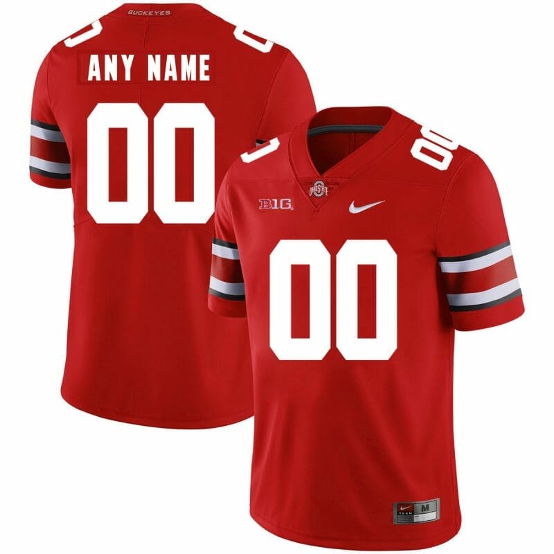 Custom Ohio State Football Jersey Big Patch Red