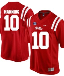 Ole Miss Rebels #10 Eli Manning Jersey Red NCAA College Football