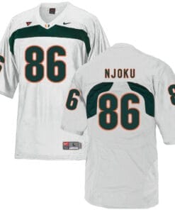 Miami Hurricanes #86 Njoku NCAA College Football Jersey White