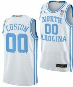 Custom North Carolina Jersey Name and Number Tar Heels College Basketball White Throwback