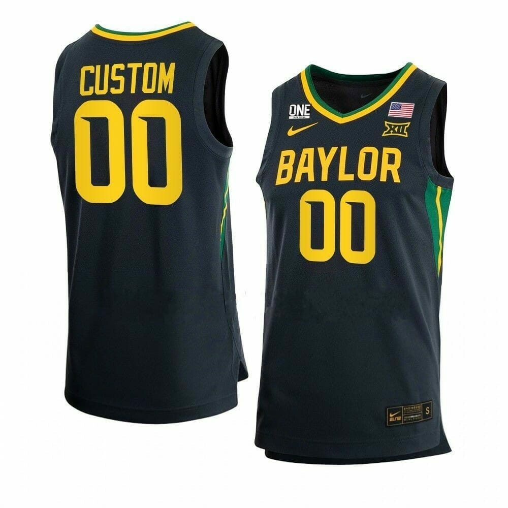 Custom Baylor Bear Basketball Jersey College Name and Number Away Black
