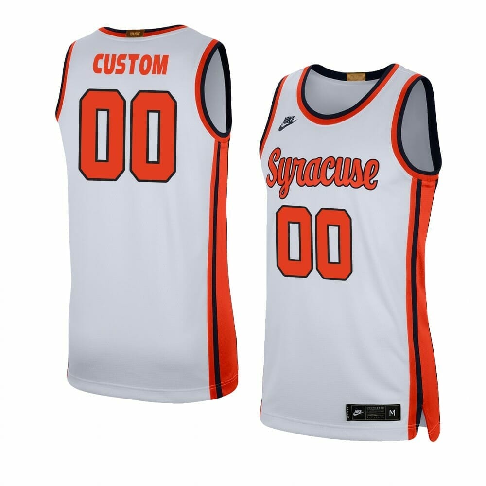 Custom Syracuse Orange Jersey College Name and Number Swingman White