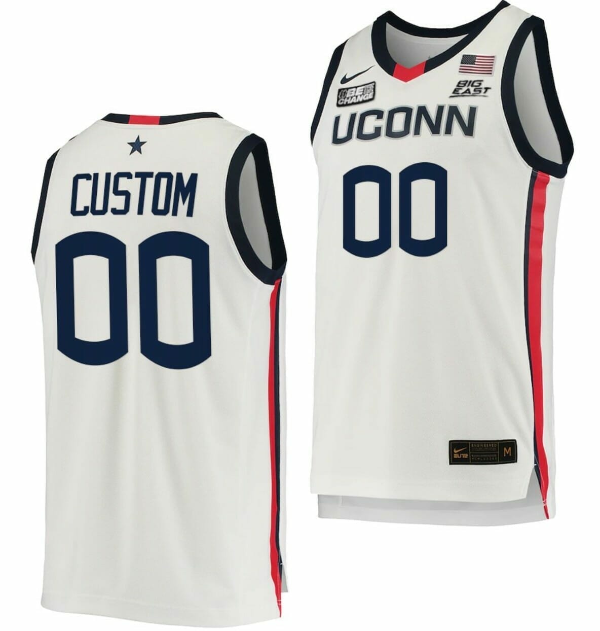 Custom UConn Huskies Jersey Name and Number College Basketball Replica White