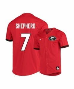 Georgia Bulldogs 7 Cam Shepherd Red Elite College Baseball Jersey