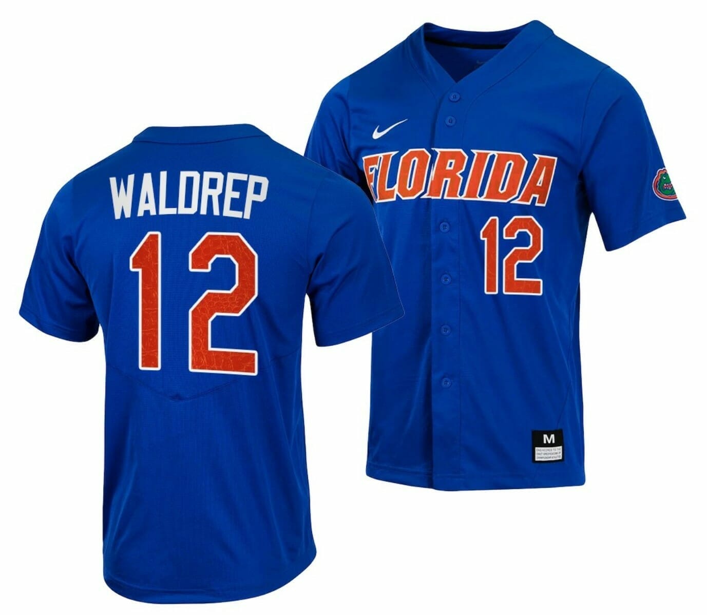 Hurston Waldrep Jersey Florida Gators College Baseball Full-Button Royal #12