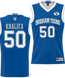 Aly Khalifa Jersey #50 BYU Cougars NIL College Basketball Jersey Lightweight Royal