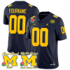 Custom Michigan Wolverines Jersey Name and Number Vapor Rose Bowl Big Ten Champs Patch Football Navy