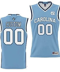 Custom North Carolina Tar Heels Jersey Name and Number NIL College Basketball Lightweight Blue