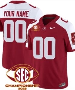 Custom Alabama Jersey Name and Number SEC Championship 2023 Patch Basic Crimson Alternate