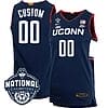 Custom UConn Huskies Jersey Name and Number 2023 National Champions College Basketball Navy