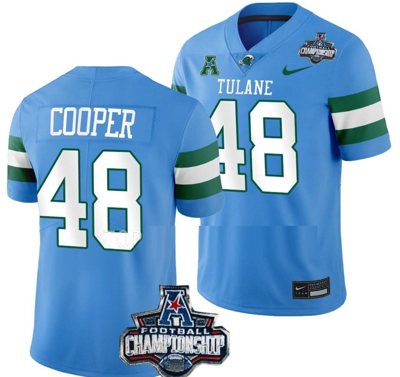 Keith Cooper Jersey #48 Tulane Green Wave 2022 ACC Football Championship Blue