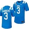 Ole Miss Rebels Spencer Sanders Jersey #3 Untouchable College Football 2023 Powder Blue