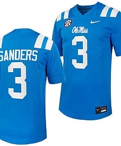 Ole Miss Rebels Spencer Sanders Jersey #3 Untouchable College Football 2023 Powder Blue