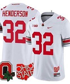 Treveyon Henderson Jersey #32 Ohio State Buckeyes College Football Stitched Logo Patch White