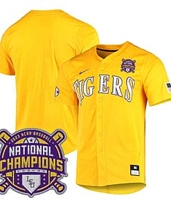 Lsu Tigers National Champions Jersey NCAA College Baseball Stitched Gold