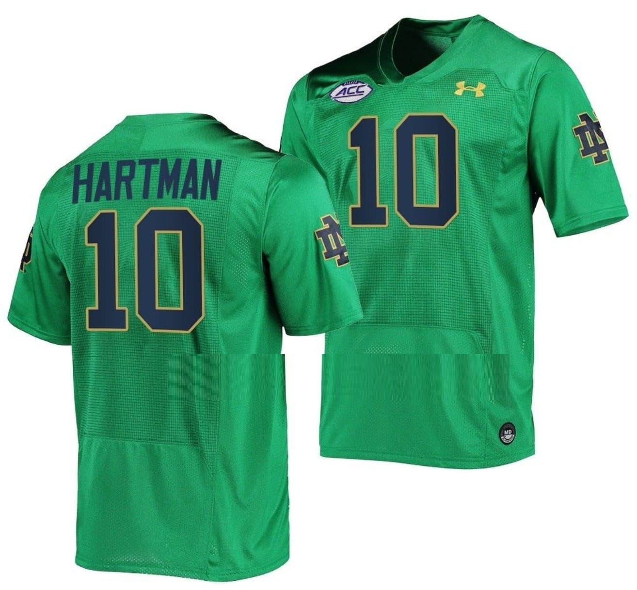 Notre Dame Fighting Irish #10 Sam Hartman Jersey College Football Replica Green