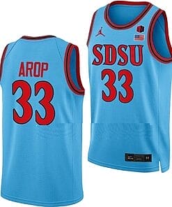 Aguek Arop Jersey #33 San Diego State Aztecs College Basketball Blue Alternate