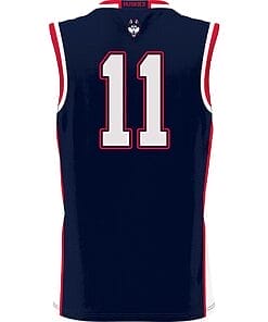 Alternative view of Alex Karaban Jersey #11 UConn Huskies College Basketball No Name Navy
