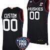 Custom UConn Huskies Jersey Basketball Name and Number 2024 NCAA March Madness Final Four Black