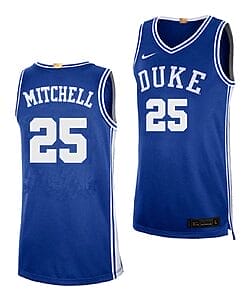 Mark Mitchell Jersey #25 Duke Blue Devils College Basketball Blue