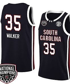 Sakima Walker Jersey #35 South Carolina Gamecocks 2024 NCAA Basketball National Champions Black