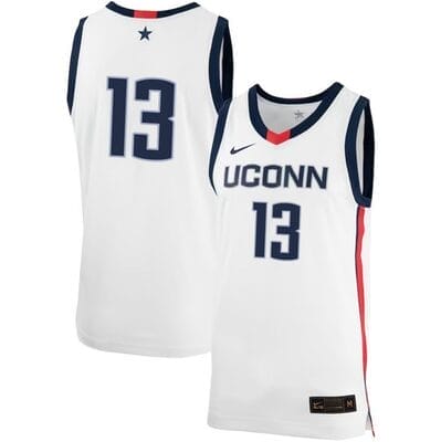 Richie Springs Jersey #13 UConn Huskies College Basketball No Name White