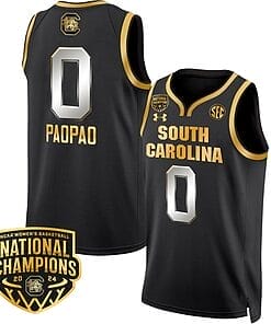 Te Hina Paopao Jersey #0 South Carolina Gamecocks Basketball 2024 National Champions All Stitched Black Gold
