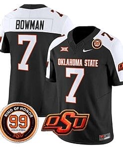 Alan Bowman Jersey #7 Oklahoma State Cowboys Leslie O'neal Patch Vapor Limited College Football Stitched Black Alternate