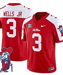 Antwane Wells Jr Jersey #3 Ole Miss Rebels Vapor Limited College Football Stitched Red Alternte