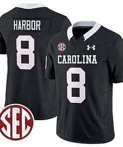 Nyck Harbor Jersey #8 South Carolina Gamecocks Football 1980 Throwback Vapor Limited SEC Patch Black