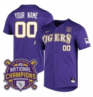 Custom LSU Tigers Baseball Jersey