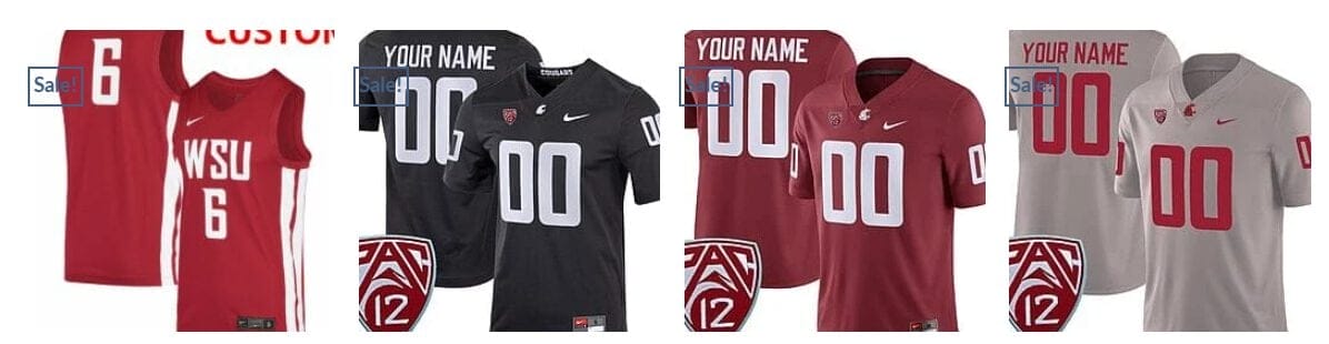 Custom Washington State Cougars Jersey