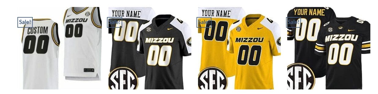Custom Missouri Tigers Jersey