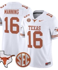 Alternative view of Arch Manning Jersey #16 Texas Longhorns 2025 State Map SEC Patch