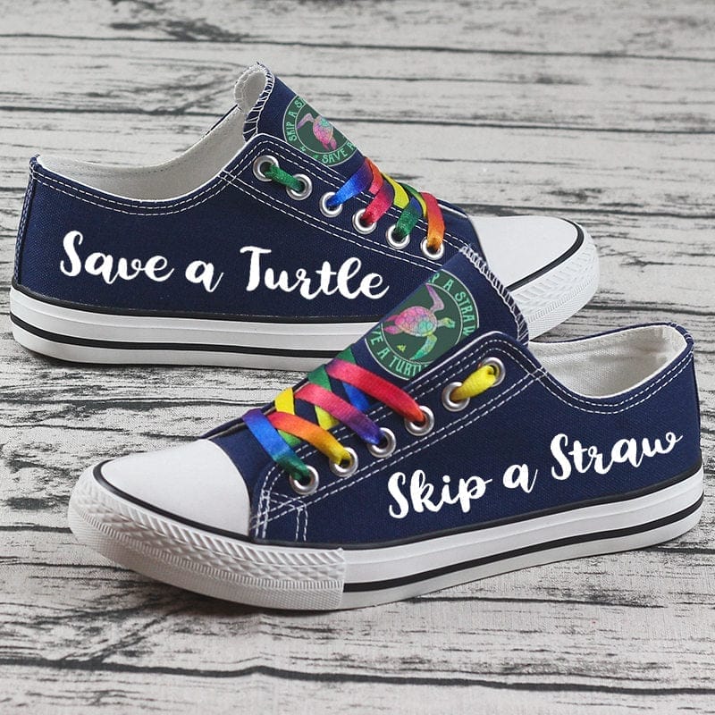 Turtle Canvas Sneakers Shoes For Men Women Fans - Image 4