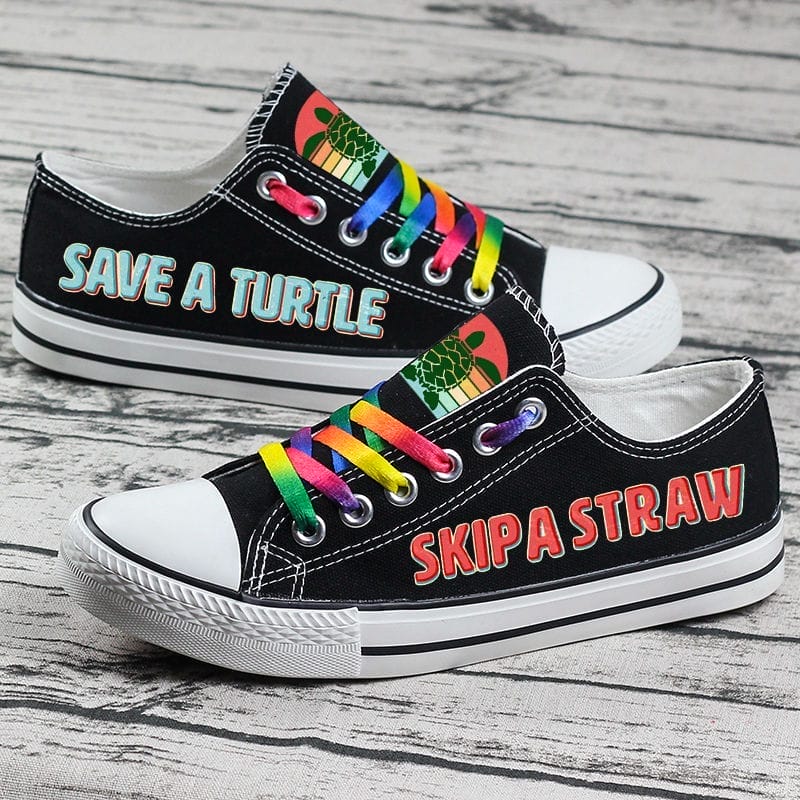 Turtle Canvas Sneakers Shoes For Men Women Fans - Image 2