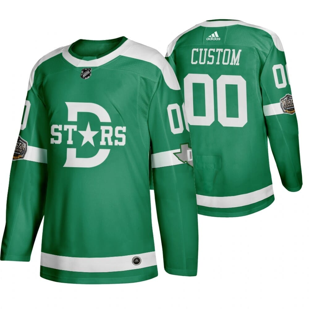 Custom Dallas Stars Jersey Name And Number 2020 Winter Green Classic Retro NHL