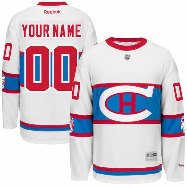 Custom Montreal Canadiens Jersey Name And Number 2016 Winter White Reebok Classic